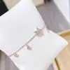 Pulsera de Estrella de Cinco Puntas de Nueva Llegada Japonesa y Coreana Moda Femenina Personalidad Simple Versátil Pulsera para Mujer Zirconia Microincrustada con Diamantes
