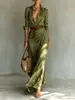 Vestido feminino de cor sólida com lapela, acinturado, elegante, nova moda, loja independente da Amazon, europeu e americano, transfronteiriço, 2026