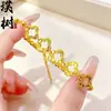 Pulseira de trevo de quatro folhas com cristais de gelo brilhantes, estilo antigo, banhada a ouro, usinada em CNC, uma peça leve e luxuosa com toque de alta qualidade, apresentando cobre com banho de ouro e contas em formato de melancia.