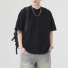 Camiseta Masculina de Verão Nova Estilo Americano High Street Manga Curta, Solta Casual Nicho Versátil Moda Tendência Top
