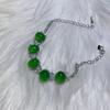 Atacado Novo Natural Alta Qualidade de Gelo Jade Imperial Verde Calcedônia Incrustado Luxo Colar de Jantar Conjunto de Quatro Peças