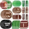 Suministros para Fiesta de Fútbol Super Bowl Fútbol Americano Vajilla para Fiesta de Cumpleaños Infantil Platos de Papel Servilletas Mantel Decoración
