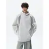 Moletom com Capuz Patchwork Bloco de Cores Pesado Americano Masculino Outono Design Solto Senso de Estilo Marca Moderna Casual Streetwear Chapéu Cool Hoodie Top
