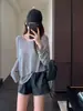 Camiseta a rayas de manga larga, hombros descubiertos, corte holgado y favorecedor, estilo coreano, para mujer, principios de otoño 26 nuevo H081412