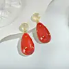 Brincos de Tarraxa 925 Prata de Alta Qualidade, Gota d'Água com Esmalte Perolado, Estilo Europeu e Americano, Design Único para Mulheres, Disponível para Dropshipping