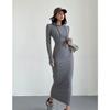 Vestido Moletom Transfronteiriço Estilo Europeu e Americano Novo Outono e Inverno Quadril Ins Sexy Menina Quente com Capuz Moda Vestido Slim-fit Mulheres