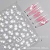 Pegatinas para Uñas Ins Retro Acuarela Rosa Delgadas Flexibles Semitransparentes Tinta Degradada Blanco y Negro Calcomanías Adhesivas para Uñas Set Completo