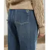 Os novos jeans de quatro vias da Sudu para mulheres, com bolsos traseiros bordados, corte slim reto, comprimento cropped, adequados para mulheres petites, versátil
