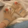 Guantes de Punto, Lindos Estilo Coreano Otoño e Invierno Estudiantes con Dedos Táctiles Guantes de Felpa para Mantener Caliente y a Prueba de Frío, Engrosados para Ciclismo