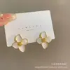 @Oferta Especial@Pendientes de Flor Metálica con Goteo de Aceite Estilo Retro Francés Diseño de Nicho Elegantes Sencillos y Versátiles Pendientes de Moda Elegantes