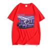 Camiseta Initial D R32 Coche de Drift Morado Hombre Verano Manga Corta