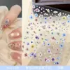 Pegatinas para Uñas de Flores Secas Artificiales Tipo Floral, Fragmentos Florales Pequeños en Relieve 3D, Calcomanías Decorativas de Uñas de Moda