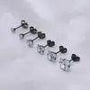 Venta Directa de Fábrica Pendientes Cuadrados de Acero Inoxidable con Cuatro Garras y Circonita Estilo Europeo y Americano, Pendientes Súper Brillantes para Hombres y Mujeres, Venta al Por Mayor en Pequeñas Cantidades