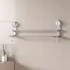 Estante de Toallas de Doble Capa con Ventosa Personalizado, Estante de Toallas para Servilletas Sanitarias sin Taladro, Estante de Almacenamiento con Barra para Colgar Toallas de Baño, Organizador de Baño