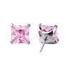 Pendientes de Titanio F136 Cuadrados Incrustados con Circonita 6A Clavos para Labios Cuerpo de Aleación de Titanio G23 Joyería para Piercings Clavos para Hueso de la Oreja