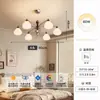 Nuevo Lámpara de Techo de Lujo Estilo Wabi-Sabi Retro Francés para Sala de Estar Lámparas de Madera Maciza y Vidrio Zen Medieval de Alta Gama para Comedor
