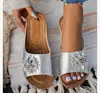 Sandalias de cuña de playa huecas con suela gruesa y puntera abierta, con estampado floral, de gran tamaño, para mujer, de comercio exterior del sudeste asiático