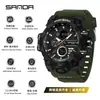Nuevo Reloj Electrónico Transfronterizo Sanda para Hombre, Deportivo, Resistente al Agua, Luminoso, Doble Pantalla, Multifunción, Modelo Popular