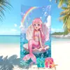 Toalla de Playa Temu Transfronteriza Más Vendida Lindo Dibujo Animado Estampado de Animales Marinos La Sirenita Toalla de Baño Infantil