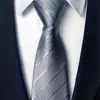 Corbata formal para hombre de 1200 agujas, cremallera perezosa en stock, 8 cm, fácil de tirar, corbata a rayas negras sin perforación