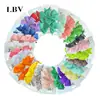 Pinzas para el pelo de lazo de 23 colores para niños, 3 pulgadas, cinta de satén acanalada, pinzas de cola de pez, estilo europeo y americano, accesorios de moda para el cabello, pinzas de pico de pato