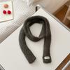 Bufanda de Punto Fina Larga Cálida Estilo Salchicha Color Caramelo Nicho Otoño e Invierno Estilo Universitario Todo Fósforo para Mujer