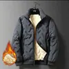 Jaqueta de lã de cordeiro outono e inverno para homens, casaco de algodão para jovens e meia-idade, roupa de algodão espessa, tamanho grande, jaqueta de inverno casual simples para homens