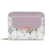Cartera pequeña de solapa minimalista japonesa y coreana, billetera corta de PU floral para mujer, tarjetero integrado, cartera de mujer estilo ins