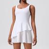 Vestido Esportivo de Peça Única para Corrida ao Ar Livre com Levanta Bumbum e Bojos, Elástico Justo Emagrecedor para Mulheres Yoga