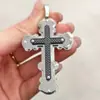 Fábrica de Joyería Lele Spot Amazon Aliexpress Más Vendido Colgante Cruz Cuadriculada de Acero de Titanio Europeo y Americano