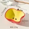 Conjunto Criativo Fofo de Tigela e Colher de Cerâmica com Frutas para Uso Doméstico, Tigelas Pequenas em Formato de Maçã, Banana e Pera para Café da Manhã e Tigelas de Sobremesa para Crianças