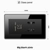 Versão de Hong Kong e Macau tomada britânica 13A com carregamento rápido USB tipo-c padrão britânico pé quadrado três pinos painel de vidro preto