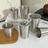 Taza de agua de una sola capa a prueba de caídas de acero inoxidable 304 estilo coreano restaurante de barbacoa vaso de cerveza taza de agua para exteriores té con leche café portátil