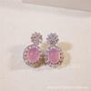 Mayoreo aguja de plata 925 incrustada estilo nacional lujo vintage aretes de calcedonia en polvo ágata en polvo copo de nieve gota de agua aretes de temperamento