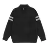 Suéter de tricô com duas listras, cardigã de casal masculino e feminino, design listrado, estilo old-money, outono/inverno, atacado de uma fábrica transfronteiriça