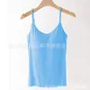 Camisola cruzada sin mangas con almohadilla en el pecho para mujer, sin aro, para usar como prenda exterior, base de ropa interior, para yoga, ejercicio, camiseta
