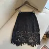 Falda Midi Bordada con Encaje Estilo Francés Ruoxin para Mujer, Diseño de Cintura Alta de Primavera con un Corte Elegante y con Estilo