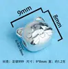 Plata Pura 999 Accesorios de Gato de la Suerte Cruzados DIY Abalorios Hechos a Mano Pulsera de Plata Esterlina Pulsera Collar Accesorios de Plata Dura Venta al por Mayor