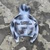 Sudadera con Cremallera de Alto Grado Hecha a Mano con Degradado Tie-Dye Desgastado para Comercio Exterior Europeo y Americano para Hombres y Mujeres, Mismo Estilo Marca de Moda