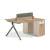 Escritorio de oficina, estación de trabajo para personal, mesa y silla para 4 personas con pantallas, mobiliario de oficina para personal de oficina y personal de finanzas