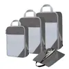 Set de bolsas de almacenamiento de compresión para viaje, exclusivo para ventas transfronterizas, presenta un diseño de malla blanca para visibilidad y se puede combinar y personalizar libremente