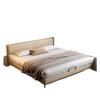 Cama Moderna Simples Ultrafina de Cabeceira com Encosto Baixo de Couro para Apartamento Pequeno Quarto de Hóspedes Economizadora de Espaço de Canto a Canto Cama de Casal Grande com Cobertura Macia