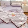 Colcha de Verano Clase A, Doble Capa de Gasa 100% Algodón, Colcha de Aire Acondicionado de Algodón Puro, Núcleo de Colcha Delgada Lavable a Máquina, Colcha de Verano Individual para Dormitorio de Estudiantes