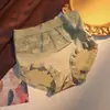 Bragas de Mujer de Talle Alto Satinadas Retro Versátiles Encaje Hueco Patchwork Algodón Puro Seda Entrepierna Antibacteriana Talla Grande