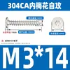 Tornillo autorroscante de acero inoxidable 304 cabeza plana grande tipo ciruela cabeza delgada tipo estrella CA punta aguda cola puntiaguda para madera M2M3M4M5