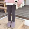 Calça de Fleece Espesso tipo Pelo de Gato 350G para Meninas, Alta Qualidade, Confortável, Macia, Elástica, Quente, Forrada com Fleece, Leggings de Lã Elástica Espessada