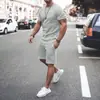 2025Ebay Amazon Popular Verano Hombres Nuevo Traje de Pantalón Corto de Manga Corta Traje Deportivo Casual Ropa de Hombre