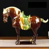 Caballo Tang Sancai Caballo Chino Caballo Cerámico Adorno de Caballo Decoración del Hogar Sala de Estar Mueble de TV Artesanías Regalo de Negocios