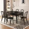 Juego de Mesa y Sillas de Comedor de Madera Maciza Estilo Francés de Mediados de Siglo para Uso Doméstico, Adecuado para Apartamentos Pequeños, Mesa de Comedor Plegable Extensible de Doble Propósito Cuadrada y Redonda Retro
