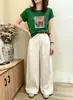 Camiseta de Algodón Acanalado para Mujer, Fábrica Fuente Shisanxing de Guangzhou, Top de Manga Corta Ajustado de 220g, Suministro Exclusivo Segunda Remesa de Verano